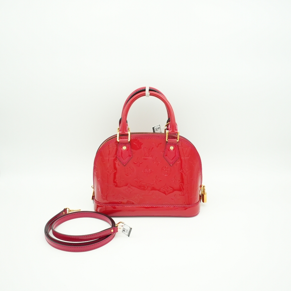 Authentic Louis Vuitton red patent alma BB